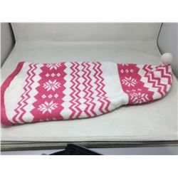 Pink and White Dog Sweater (L)