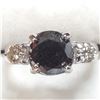 Image 1 : 10K White Gold Black Diamond(2.25ct) Diamond(0.39ct) Colour G-I ,Clarity (Si-1 To Si-2) Ring (~Size 
