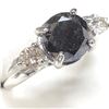 Image 2 : 10K White Gold Black Diamond(2.25ct) Diamond(0.39ct) Colour G-I ,Clarity (Si-1 To Si-2) Ring (~Size 