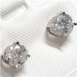 14K White Gold Diamond(0.76ct) Clarity I-1 To I-2, F-G Colour, Very Good Cut Earrings (~weight 0.77g