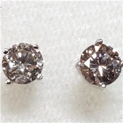 14K White Gold Diamond(0.66ct) Clarity(Si-1 To Si-2), H-I Colour Earrings (~weight 0.65g), Made in C