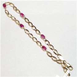 10K Yellow Gold Ruby(0.5ct) Bracelet (~length 7.5"inches), Suggested Retail Value $1400 (Estimated S