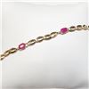 Image 3 : 10K Yellow Gold Ruby(0.5ct) Bracelet (~length 7.5"inches), Suggested Retail Value $1400 (Estimated S