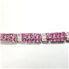 Image 2 : Silver Ruby(6ct) 120 Round Mix Cut Ruby Bracelet (~length 7"inches) (~weight 17.3g), Suggested Retai