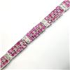 Image 3 : Silver Ruby(6ct) 120 Round Mix Cut Ruby Bracelet (~length 7"inches) (~weight 17.3g), Suggested Retai
