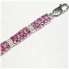 Image 4 : Silver Ruby(6ct) 120 Round Mix Cut Ruby Bracelet (~length 7"inches) (~weight 17.3g), Suggested Retai