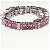 Image 5 : Silver Ruby(6ct) 120 Round Mix Cut Ruby Bracelet (~length 7"inches) (~weight 17.3g), Suggested Retai