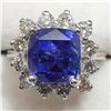 Image 1 : 10K White Gold Natural Tanzanite(4.2ct) Diamond(1.2ct) Twelve Prong Set Diamonds Clarity(Vvs-1 To Vv