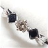 Image 2 : Platinum Diamond(Color-G)(0.27ct) Black Diamond(0.3ct) Princess Cut Black Diamond Ring (~Size 6.5)(R