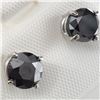 Image 1 : 14K White Gold Black Diamond(1.92ct) Very Good Cut, Stud Earrings (~weight 1.1g), Made in Canada, Ap