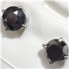 Image 2 : 14K White Gold Black Diamond(1.92ct) Very Good Cut, Stud Earrings (~weight 1.1g), Made in Canada, Ap