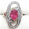 Image 2 : Silver Ruby(2.4ct) Cubic Zirconia Ring (~Size 9)(Ring is resizable for $40) (~weight 7.2g), Suggeste