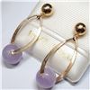 Image 1 : 14K Yellow Gold Lavender Jadiete Earrings, Made in Canada, Suggested Retail Value $300 (Estimated Se