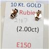 Image 4 : 10K Yellow Gold Ruby(2.29ct) Earrings, Suggested Retail Value $300 (Estimated Selling Price from $45