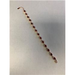 Pear/Round Natural Ruby (10.26ct) Bracelet - Retail Price $1,800.00