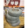 Image 1 : Lot of 4-Prograde Non-Flat Hand Truck Tires - Grey