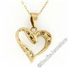 Image 6 : 10kt Yellow Gold 0.26 ctw Channel Set Round Diamond Open Heart Pendant Necklace