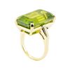 Image 4 : 29.90 ctw Emerald Cut Step Peridot And Diamond Ring - 14KT Yellow Gold