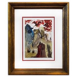 Salvador Dali- Original Color Woodcut on B.F.K. Rives Paper "Purgatory 28"