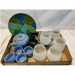 Saki set and other glassware