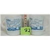 Image 1 : pair (2) Fire King Anchor Hocking white coffee mug blue CB'er litho slang