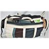 Image 2 : genuine leather patchwork luggage tote bag