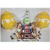 Image 2 : lot of Easter decorations - 4 new bunny egg displays, 2 9" inflatable eggs, 23 wooden hand painted h