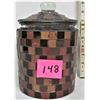 Image 1 : 6.5 glass lidded container/multi color stained glass tiles