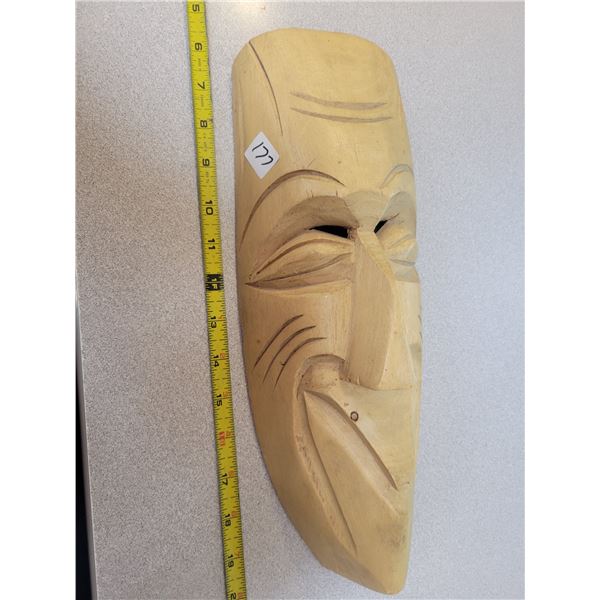 1961 Ontario Ojibway Windigo wood carved mask height 15"