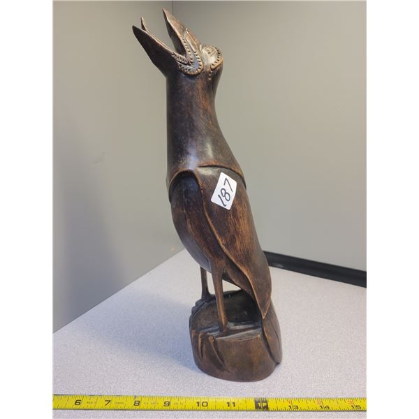 1835 German woodcarving ' Mouthy Bird' 12" H