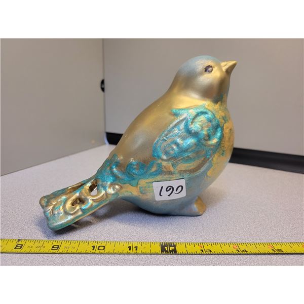 greeting bird' painted ceramic 6"H