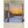 Image 2 : Glen Scrimshaw "Winter's Poplars Sunrise" affected onto glass