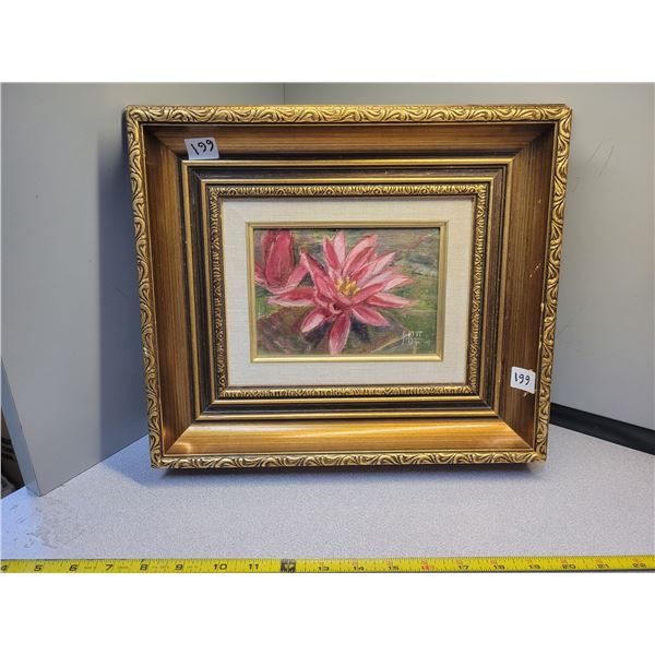 12" X 14" original 1994 oil painting 'water lillies'