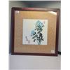 Image 1 : 15" X 15" 1973 color ink on silk framed under glass original Japan