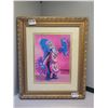 Image 1 : 10" X 12" silt framed under glass Pueblo native dancer
