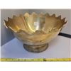 Image 1 : 2003 India handmade large brass crown bowl 10" diameter