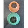 Image 3 : PEACH + SEAFOAM GREEN PYREX BOWL SET