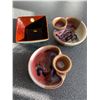 Image 1 : 2 POTTERY SNACK SERVING DISHES + 1 PIER IMPORTS BOWL