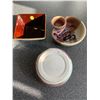 Image 2 : 2 POTTERY SNACK SERVING DISHES + 1 PIER IMPORTS BOWL