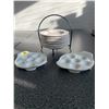 Image 2 : 2 ESCARGOT/MUSHROOM BAKERS DESSERT PLATES SET