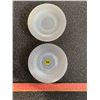 Image 1 : IRRIDESCENT MILK GLASS SAUCERS