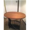 Image 2 : 401-VINTAGE OAK LAMP TABLE WITH BUILT IN MAGAZINE RACK