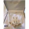 Image 1 : 404-FIFTH AVENUE MAJESTIC PEARL 19”NECKLACE AND DIGNITY 14KPOST AUSTRALIAN  CRYSTAL EARRINGS