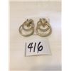 Image 1 : 416-FIFTH AVENUE   CRYSTAL HOOPS 14K POSTS