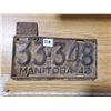 Image 1 : 1942 W/ 1943 TAG MANITOBA LICENSE PLATE