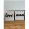 Image 1 : 2 LOVE & PEACE WALL HANGINGS