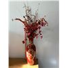 Image 1 : RED + GOLD VASE 24" & ARRANGEMENT 49" TALL