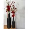Image 1 : MATCHING BLACK VASES 31" + 21" TALL + ARRANGEMENT