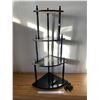Image 1 : BLACK WOODEN TIERED CORNER SHELF 37"H X 18"W