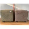 Image 1 : 2 CUBE FOOT STOOLS, SUEDE 15"H